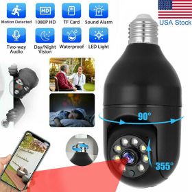 360Â¬âˆž Light Bulb WiFi Camera Wireless Home Security Cam Waterproof IR Night Smart