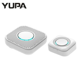 433MHZ Wireless Smart Doorbell LED Light 36 Songs Welcome Home Security EU US Pulg Button Doorbell (Color: A, Plug Type: US plug)